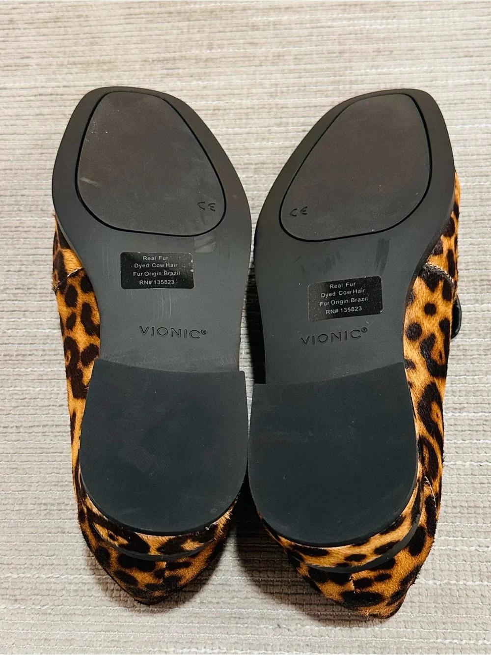 Vionic Sellah Women’s Loafers Leopard Print Calf Hair Orthotic Slip-On Size 11W
